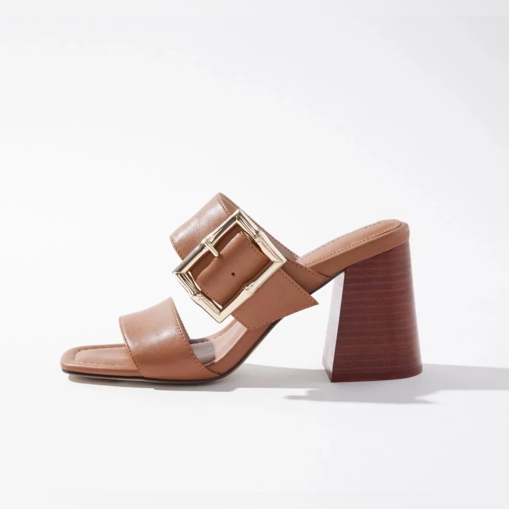 White House Black Market Block Heel Sandals in brown size 8.5 🆕 - Picture 2 of 9